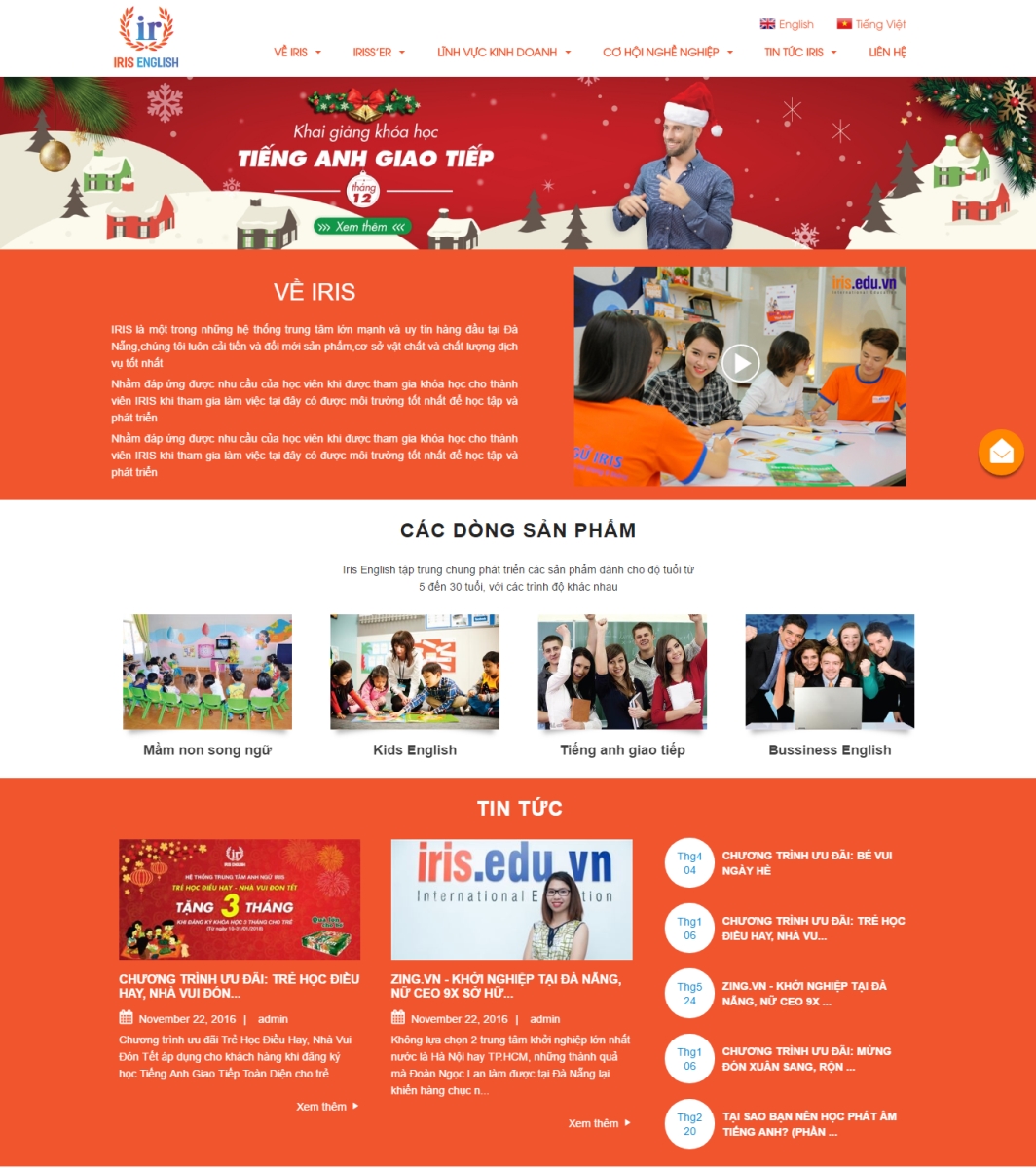 Trang web Iris Career