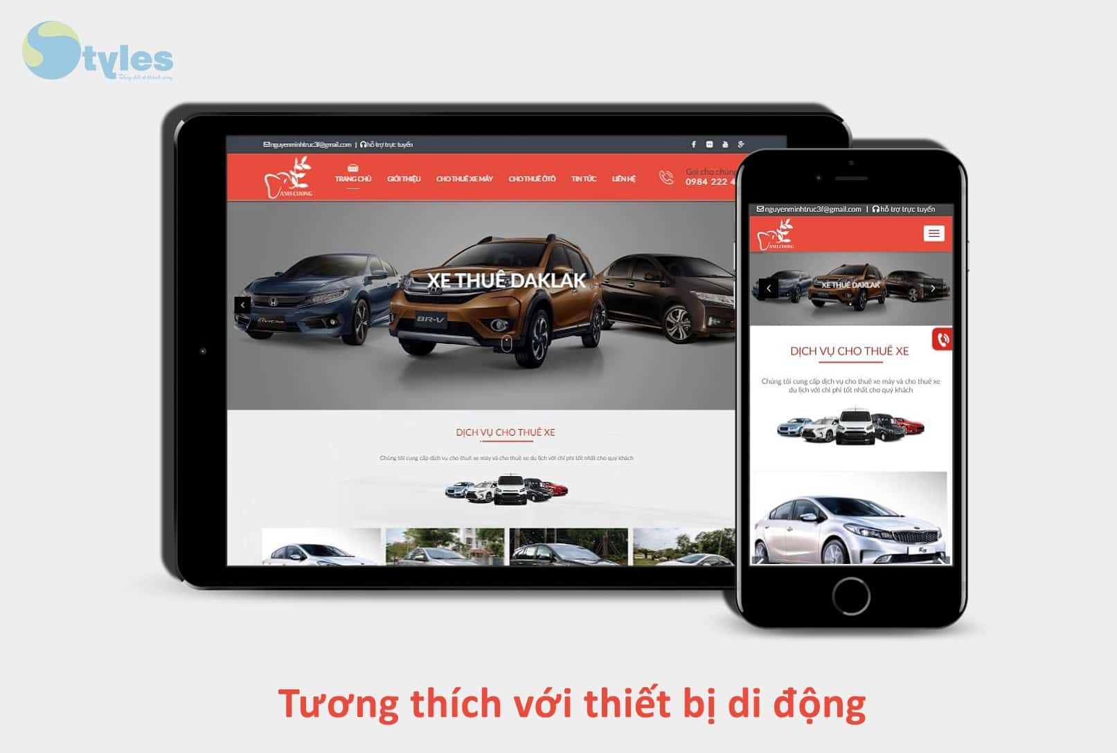thiết kế web cho thuê xe