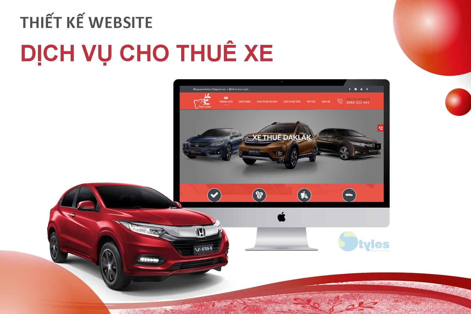 thiết kế web thuê xe